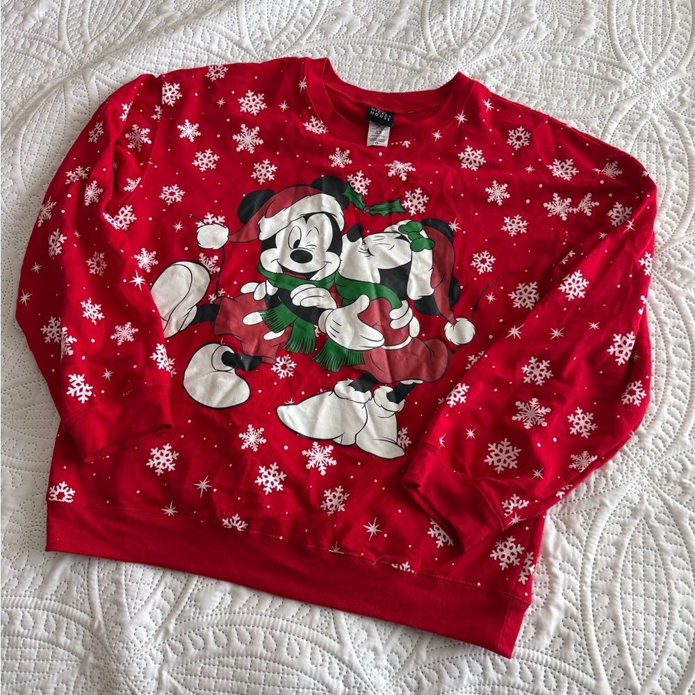 Disney Red Snowflake Mickey Mouse Top